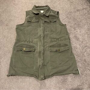 Womens Green Utility Vest XL Sleeveless Outdoor Gorpcore Field Cabincore 2000s